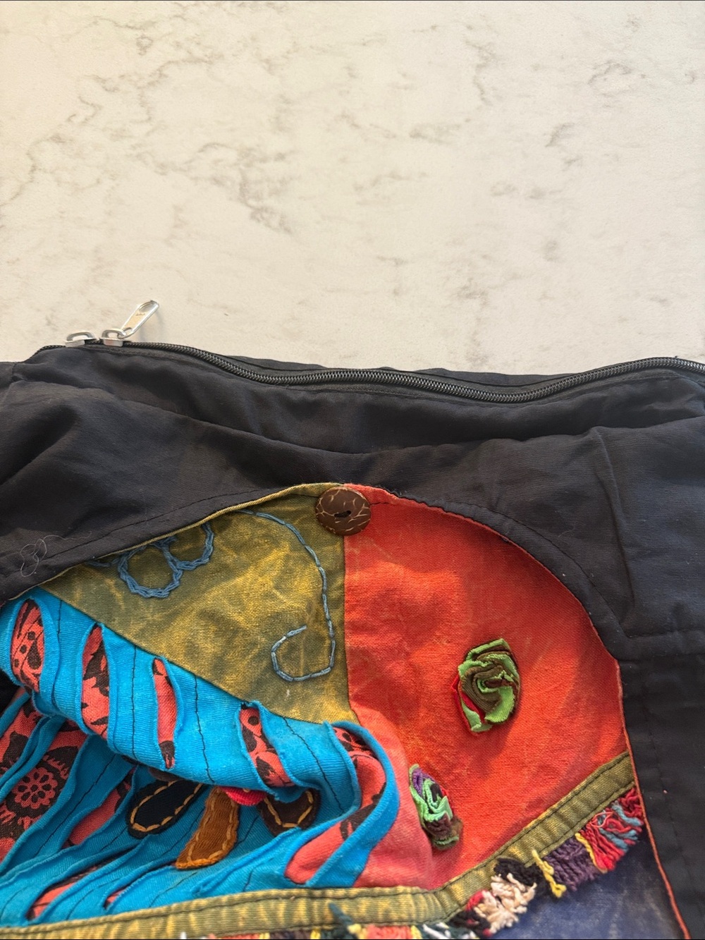 Handcrafted Multi-Color Boho Shoulder Bag - Picture 9 of 10